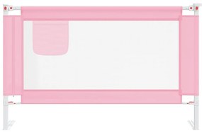 vidaXL Μπάρα Κρεβατιού Προστατευτική Ροζ 120 x 25 εκ. Υφασμάτινη
