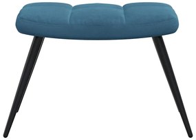 vidaXL Πολυθρόνα Relax Μπλε Βελούδινη με Σκαμπό