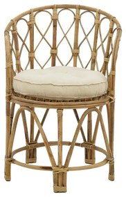 Πολυθρόνα Rostan Inart φυσικό rattan με μαξιλάρι 60x46x80εκ 60x46x80 εκ.