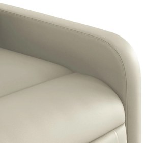 Πολυθρόνα Ανακλινόμενη με Ανύψωση Κρεμ από Συνθετικό Δέρμα - Κρεμ