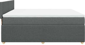 vidaXL Κρεβάτι Boxspring με Στρώμα Σκούρο Γκρι 180x200 εκ Υφασμάτιν