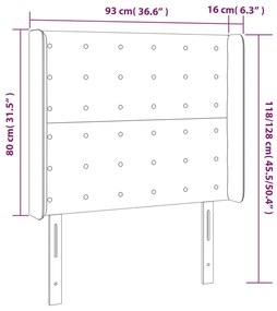 Κεφαλάρι με ΠτερύγιαΣκούρο Μπλε 93x16x118/128 εκ. Βελούδινο - Μπλε