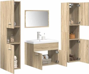 vidaXL Σετ Επίπλων Μπάνιου 5 Τεμαχίων Sonoma Δρυς Επεξεργασμένο Ξύλο