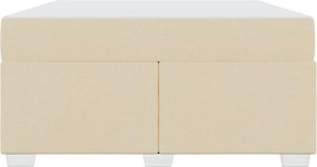 vidaXL Σκελετός Κρεβατιού με στρώμα Κρεμ 160 x 200 cm ύφασμα
