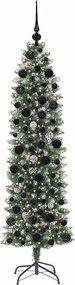 vidaXL Τεχνητό Λεπτό Χριστουγεννιάτικο Δέντρο Πράσινο και Λευκό 180 cm