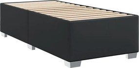vidaXL Κρεβάτι Boxspring με Στρώμα Μαύρο 90x200εκ. από Συνθετικό Δέρμα