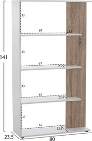 ΒΙΒΛΙΟΘΗΚΗ HARVEY HM8770 80X23X141 ΛΕΥΚΟ