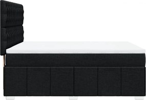 vidaXL Κρεβάτι Boxspring με Στρώμα Μαύρο 160x200 εκ. Υφασμάτινο