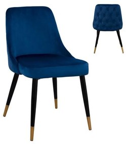 Chair Serentiy  from velvet Blue with metallic frame 51x58x83cm