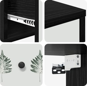 vidaXL Τοίχου κομοδίνο HANAU Μαύρη Δρυς 36 x 33 x 25 εκ.