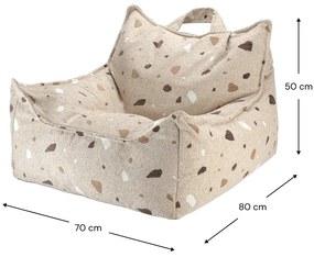 Terrazzo Πουφ Υφασμα Μπουκλε / Σενιλ Μπεζ
