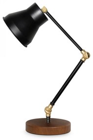 TABLE LAMP  LIGHT BROWN BASE, BLACK ARMS, BLACK CAP 26x41 cm 40x26x41 εκ.