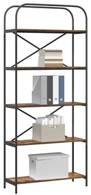 vidaXL Ράφι Βιβλίων Καπνιστή δρυς 80 x 30 x 183 εκ Επεξεργασμένο ξύλο