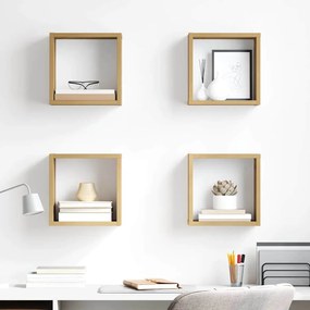 vidaXL Ράφια τοίχου Απλή βελανιδιά MDF με καπλαμά 26 x 15 x 26 εκ.