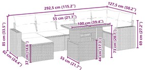 vidaXL Σαλόνι Κήπου Σετ 8 τεμ. Μπεζ Συνθετικό Ρατάν με Μαξιλάρια