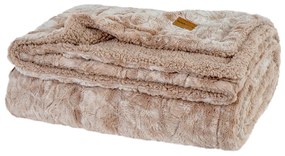 Κουβέρτα Fleece Υπέρδιπλη (220x240) Με Γουνάκι Nima Cloud Μπεζ