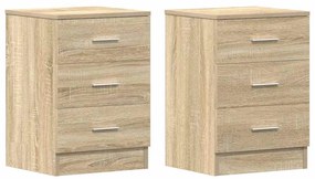 vidaXL Κομοδίνα 2 τεμ. Χρώμα Sonoma Δρυς 38x35x56 εκ. από Επεξ. Ξύλο