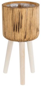 Κασπώ Δαπέδου Jamaica 20553 Φ18x38cm Brown-White GloboStar Wood