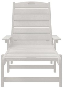 vidaXL Ξαπλώστρα Λευκό 73.5 x 92 x 90εκ HDPE