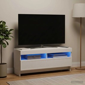 vidaXL Ντουλάπα LED Τηλεόρασης Λευκό Επεξεργασμένο Ξύλο