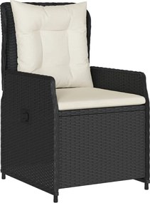 vidaXL Καρέκλες Κήπου Ανακλινόμενες 2 τεμ Μαύρο Συνθ. Ρατάν