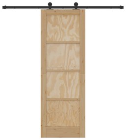 vidaXL Συρόμενη Πόρτα  με Σετ Εξαρτημάτων 73.5x211 cm Μασίφ Ξύλο Πεύκου