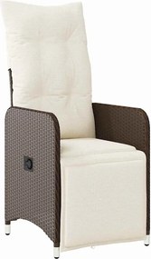 vidaXL Σέτ φαγητού για κήπο 3 pcs Καφέ συνθετικό ρατάν