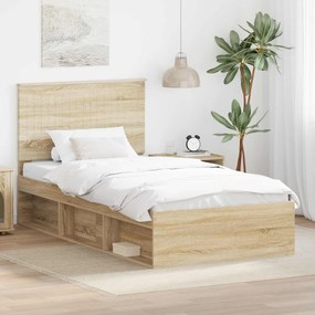 vidaXL Σκελετός Κρεβατιού Sonoma Δρυς 100 x 200 cm
