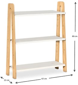 Βιβλιοθήκη Como Megapap από μελαμίνη χρώμα λευκό - oak 63x22x80εκ.