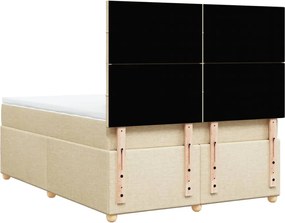 vidaXL Κρεβάτι Boxspring με Στρώμα Κρεμ 160x200 εκ. Υφασμάτινο