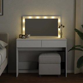 vidaXL Μπουντουάρ με LED Λευκό 100x40x120 εκ.