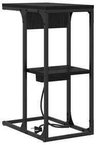 vidaXL Κομοδίνο Μαύρη Δρυς 41.5 x 26 x 60.5 εκ Επεξεργασμένο ξύλο