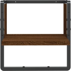 vidaXL Ράφι Τοίχου με Μπάρα Καφέ Δρυς 30 x 25 x 30 εκ.