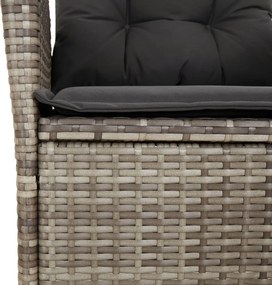 vidaXL Σετ Τραπεζαρίας Κήπου 7 τεμ. Γκρι Συνθ. Ρατάν με Μαξιλάρια