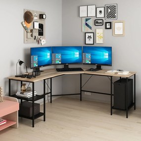 Stewehome Γωνιακό γραφείο υπολογιστή σε σχήμα L 180x60x76 cm