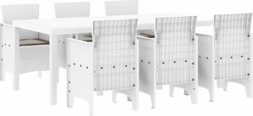 vidaXL Σέτ φαγητού για κήπο 7 pcs Λευκό Πολυπροπυλένιο