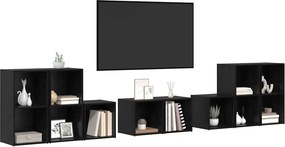 vidaXL ΣΕΤ ΒΑΘΜΟΛΟΓΗΣΗΣ ΤΗΛΕΟΡΑΣΗΣ 8 pcs Μαύρη Οξυά Επεξεργασμένο ξύλο