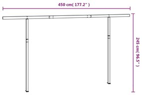 Στύλοι Τέντας Σετ Ανθρακί 450x245 εκ. από Σίδερο