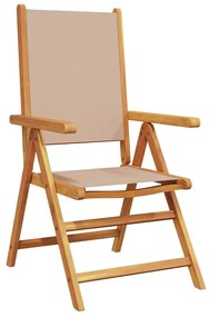 vidaXL Σέτ φαγητού για κήπο 7 pcs Taupe Στερεό Ξύλο Ακακίας