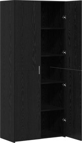 vidaXL Highboard Μαύρη Οξυά 80 x 42 x 185 εκ