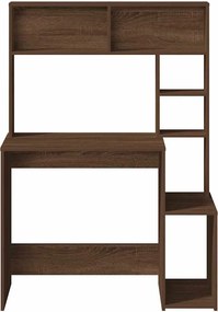 vidaXL Γραφείο με Ράφια Καφέ Δρυς 100x45x140 εκ. από Τεχνητό Ξύλο