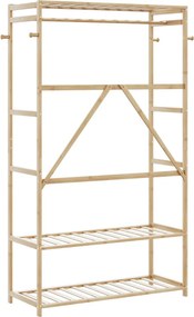 vidaXL Κρεμάστρα Ρούχων με Ράφια 110x40x175 εκ. Μπαμπού