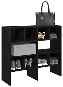 Ράφια παπουτσιών 2 τμχ στοιβαζόμενα Μαύρη βελανιδιά