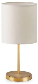 GLOSSY 204-0078 Μοντέρνο Eπιτραπέζιο Φωτιστικό Μονόφωτο 1 x E27 IP20 Χρυσό Μέταλλο με Μπεζ Ύφασμα-Μ15 x Π15 x Υ39cm Globostar-20 204-0078