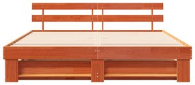 vidaXL Σκελετός Κρεβατιού Καφέ 180 x 200 εκ. Μασίφ ξύλο πεύκου