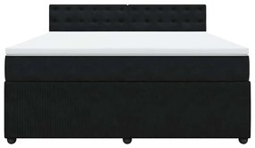 vidaXL Κρεβάτι Boxspring με Στρώμα Μαύρο 180x200 εκ. Βελούδινο