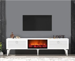 Stewehome Έπιπλο τηλεόρασης με τζάκι και ντουλάπι 150x29x44 cm
