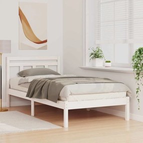 vidaXL Σκελετός Κρεβατιού Λευκό 90 x 190 cm Στερεά ξυλεία πεύκου