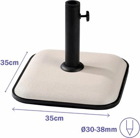 Βάση ομπρέλας Marbueno Λευκό 35 x 5 x 35 cm Τετράγωνο