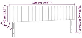 vidaXL Κεφαλάρι Κρεβατιού LED Μπλε 180x5x78/88 εκ. Υφασμάτινο